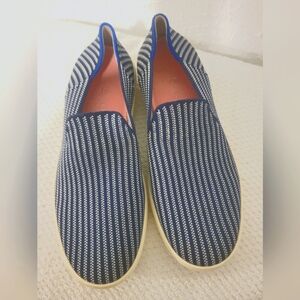 Rothy's Blue Riviera Pinstripe Womens Slip- on, Size 7